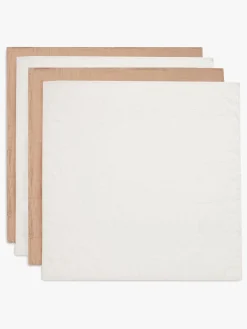 Jollein Tæppe/ Stofble i Musselin 4-pak, Biscuit/Ivory