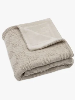 Jollein Tæppe 75x100 cm Box Knit/Velvet, Warm Sand