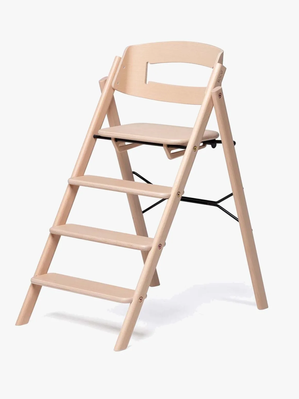 KAOS Klapp Højstol inkl. Beskyttelsesbøjle & Bakke, Beech Natural/Terracotta Pink