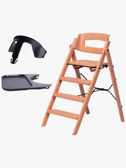 KAOS Klapp Højstol Recycled inkl. Beskyttelsesbøjle & Bakke, Terracotta Pink/Charcoal Black