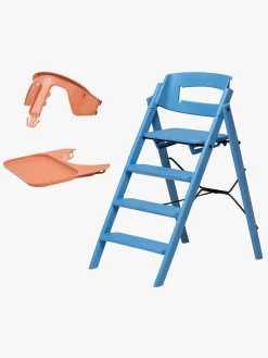 KAOS Klapp Højstol Recycled inkl. Beskyttelsesbøjle & Bakke, Swedish Blue/Terracotta Pink