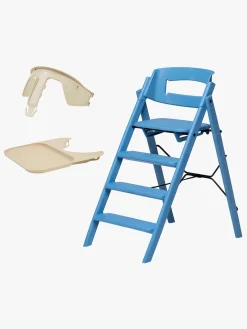 KAOS Klapp Højstol Recycled inkl. Beskyttelsesbøjle & Bakke, Swedish Blue/Desert Sand