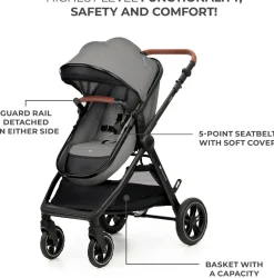 Kinderkraft ESME 2-in-1 Duovogn, Moonlight Grey