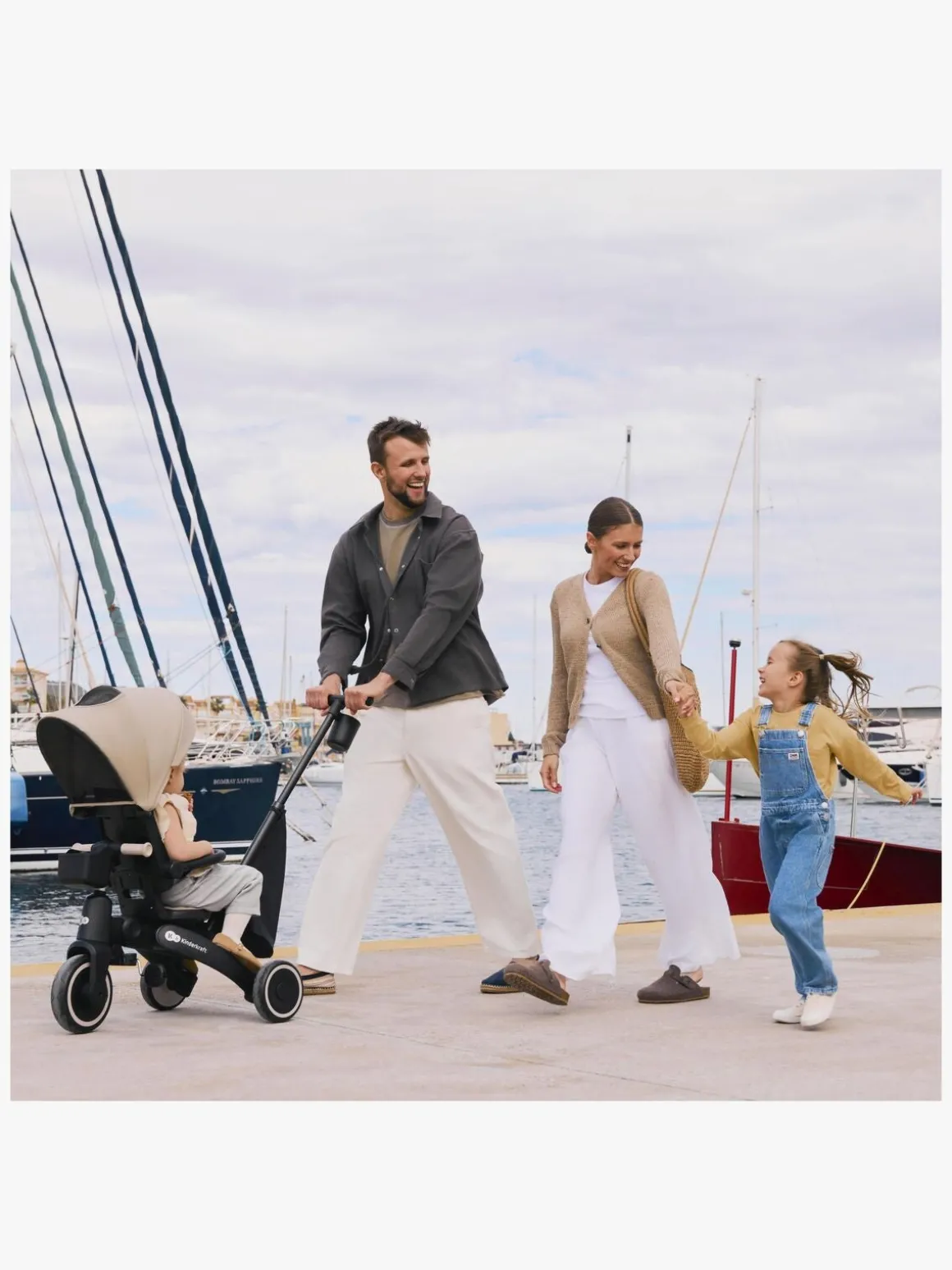 Kinderkraft Jazz 4-i-1 Trehjulet Cykel, Beige