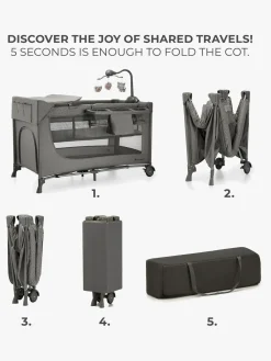 Kinderkraft JOY 2 Weekendseng med Tilbehør, Dark Grey