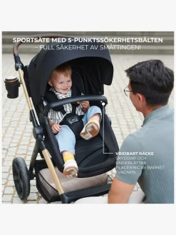 Kinderkraft MOOV 2 Air 3-in-1 Kombivogn, Pure Black