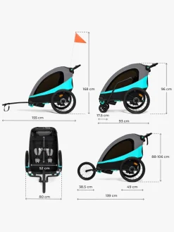 Kinderkraft Nava Cykelanhænger, Hawaiian Blue