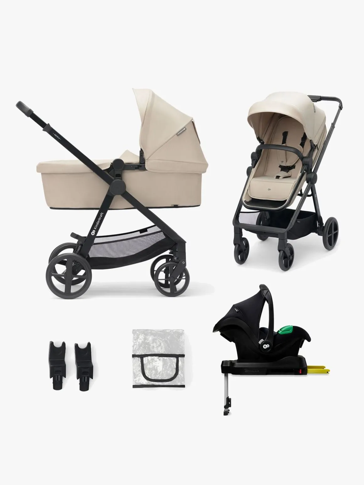 Kinderkraft NEWLY Mink Pro Kombivogn 4-i-1, Sand Beige