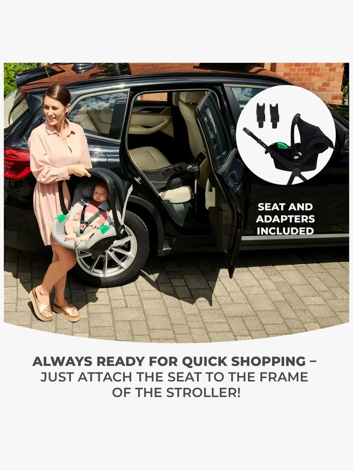 Kinderkraft NEWLY Mink Pro Kombivogn 4-i-1, Sand Beige