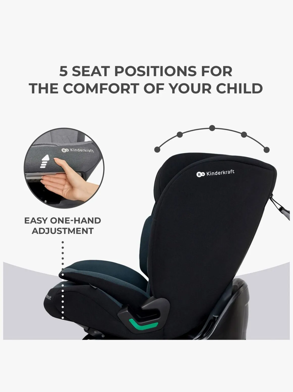 Kinderkraft ONETO3 i-Size Autostol, Graphite Black