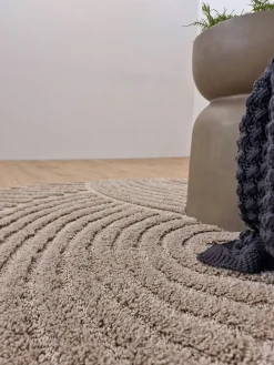 KMCarpets Doria Zen  Rundt Gulvtæppe 160, Linned