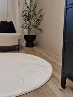 KMCarpets Dream Rundt Gulvtæppe 120, Hvid