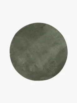 KMCarpets Gulvtæppe Rund 120 Soft, Smaragdgrøn