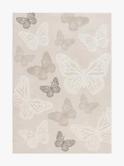 KMCarpets Gulvtæppe Sommerfugl 80x150, Creme