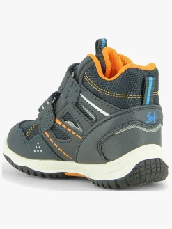 Leaf Kasuri WP Mid Sneakers, Navy/Orange