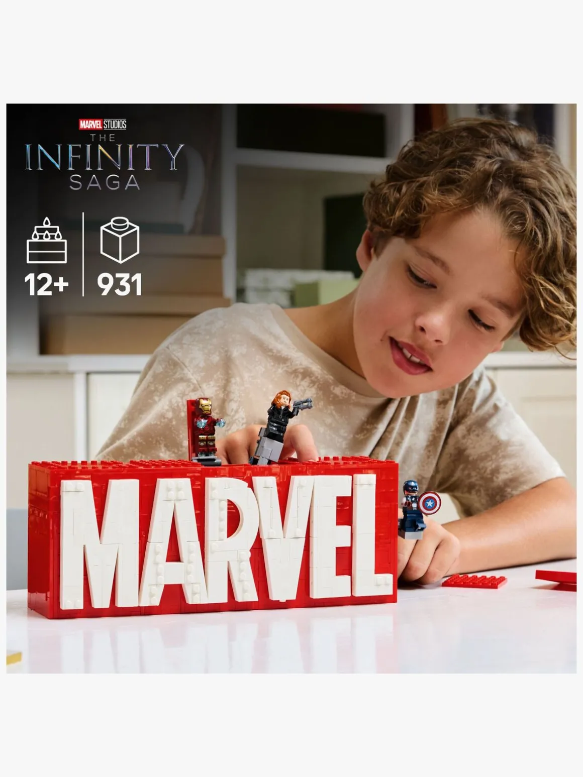 LEGO Super Heroes 76313 MARVEL-logo og minifigurer