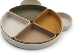 LIEWOOD Arne Mr Bear Opdelt Tallerken Silikone, Sandy Multi