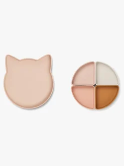 LIEWOOD Arne Opdelt Tallerken Silikone, Cat Rose Multi Mix