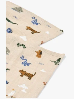 LIEWOOD Lewis Tæppe/ Stofble i Musselin 2-pak, Around the world/Sandy