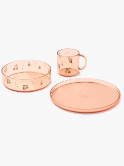 LIEWOOD Siva Tritan  Mønstret Spisesæt, Peach/Sea Shell