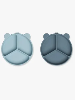 LIEWOOD Stacy Opdelt Tallerken 2-pak, Sea Blue/Whale Blue