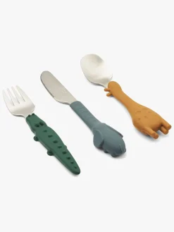 LIEWOOD Tove Bestik Stål/Silikone, Golden Caramel Mix