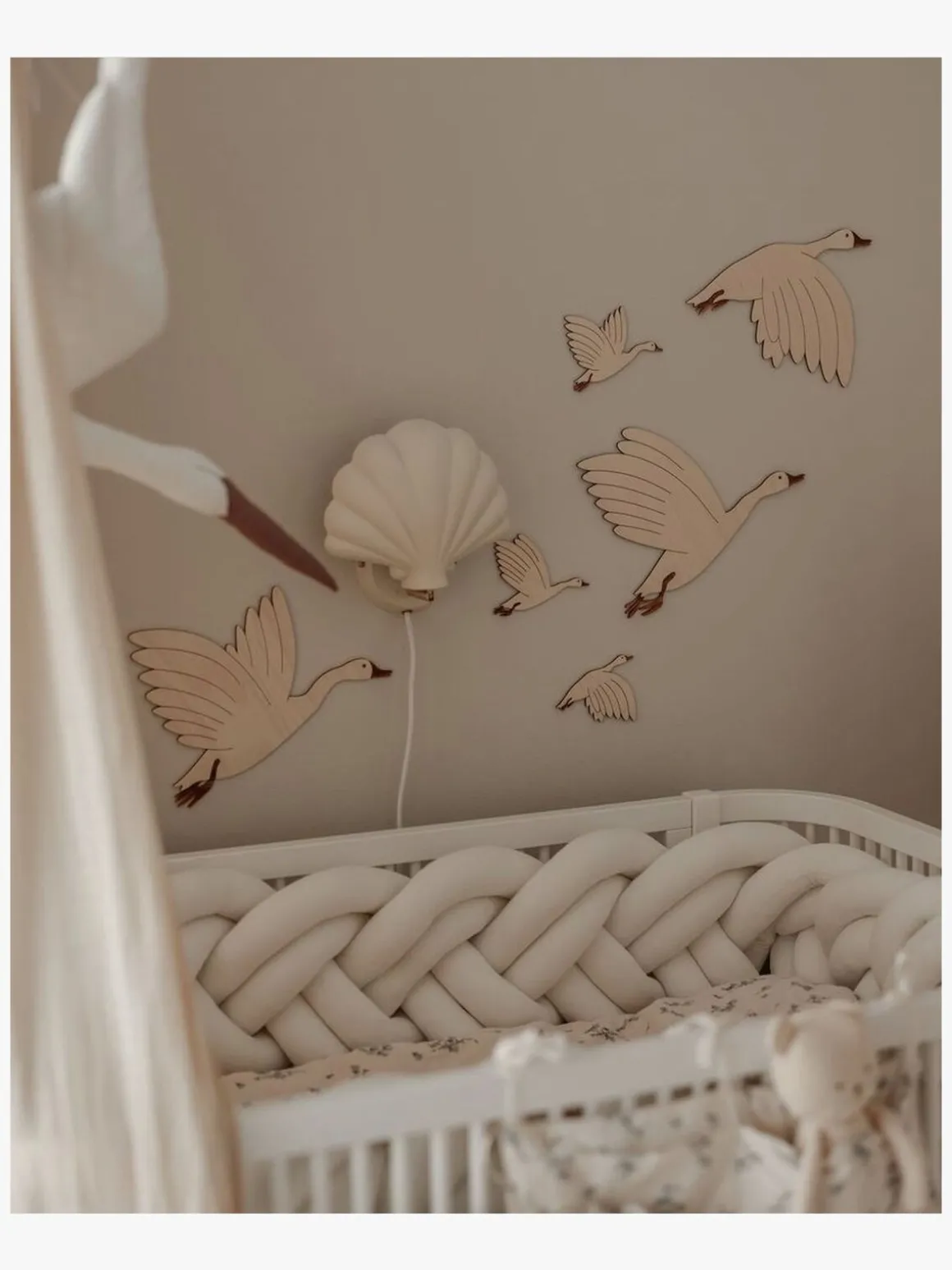 lis wycina Flying Geese Vægdekoration Træ Højre