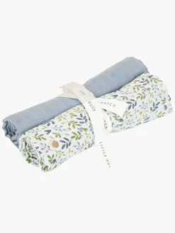 Little Dutch Forest Adventure & Denim Blue Tæpper/ Stofbleer i Musselin 2-pak, Blå