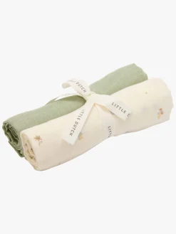 Little Dutch Forest Treasures & Sage Tæpper/ Stofbleer i Musselin 2-pak, Hvid