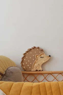 Little Lights Lampe Pindsvin, Træ/Cappucino