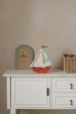 Little Lights Lampe Sejlbåd, Rød/Hvid