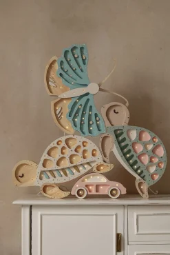 Little Lights Lampe Skildpadde, Seafoam Pink