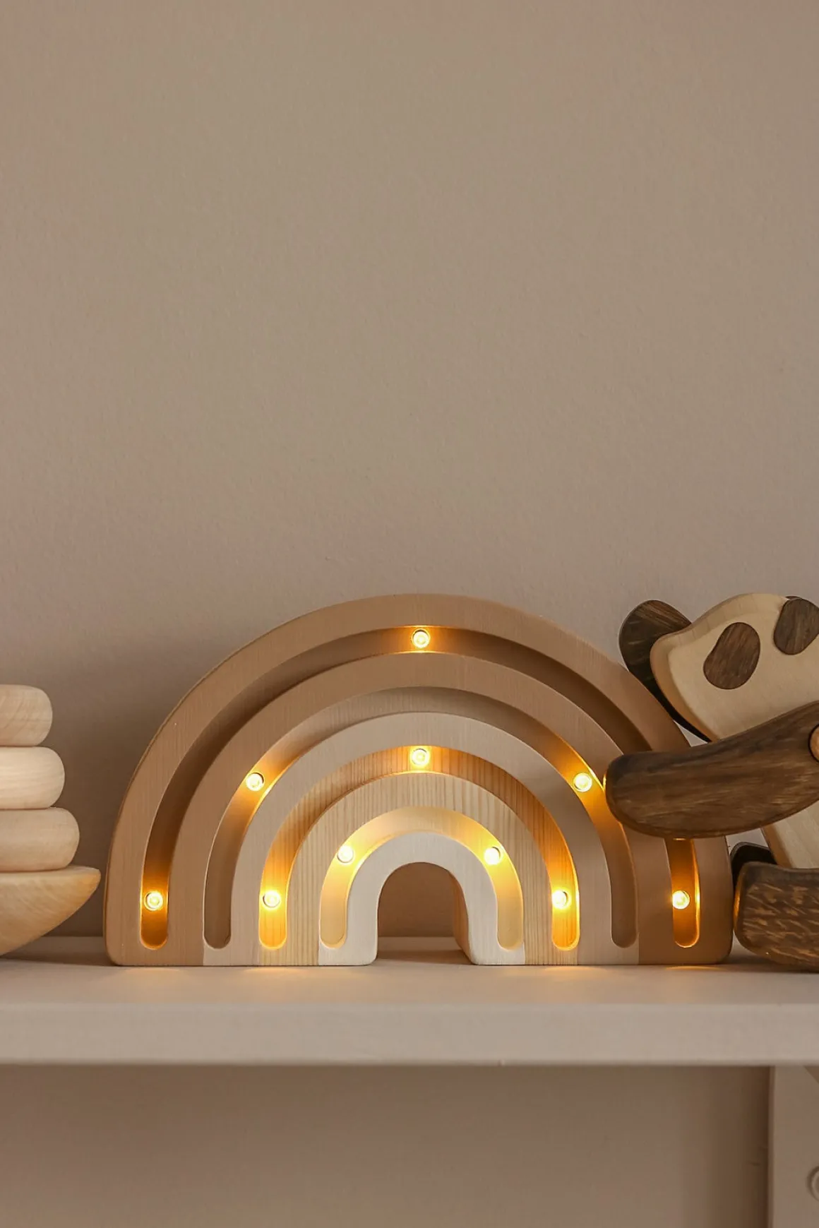 Little Lights Mini Lampe Regnbue, Cappucino