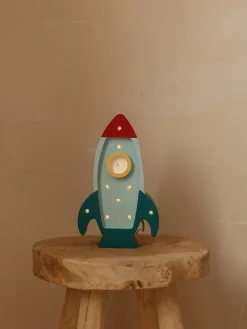 Little Lights Mini Lampe Rumraket, Blå