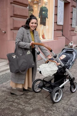 Lässig Interlock Tæppe 80x80, Striped grey