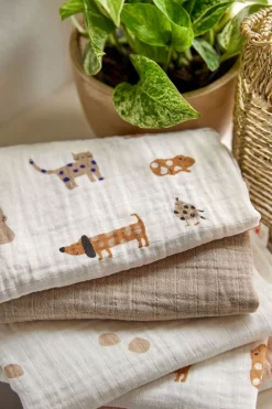 Lässig Swaddle Stofbleer 3-pak 85x85, Royal Blue