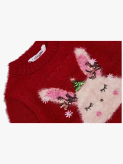 Luca & Lola Baby Trøje Winter Bunny, Red