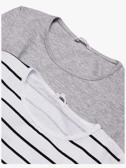 Luca & Lola Fanny Top 2-pak, Grey Melange/Stripes