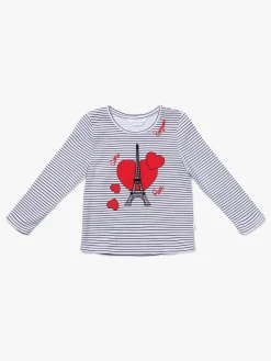 Luca & Lola Margherita Top, White/Black Stripes