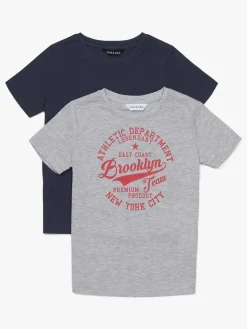 Luca & Lola Paulo T-Shirt 2-pak, Grey Melange/Navy