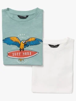 Luca & Lola Riccione T-Shirt 2-pak, Green/White