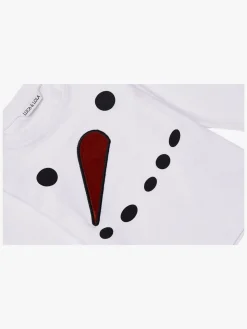 Luca & Lola Top Baby Snowman, White