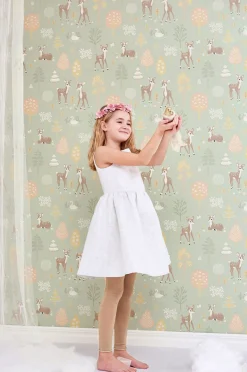 Majvillan Tapet Golden Woods, Dusty Green