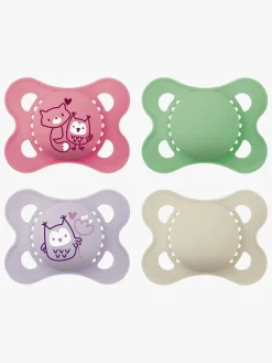 MAM Original Naturgummi Sutter 0-6m 4-pak, Pink/Neutral