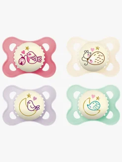 MAM Original Night Sutter 0-6m 4-pak, Pink/Neutral