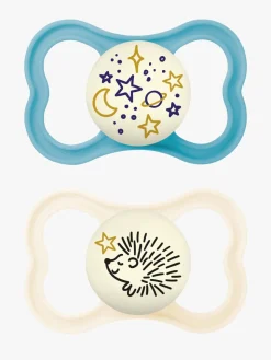 MAM Supreme Night Silikone Sutter 6-16m 2-pak, Blå/Neutral