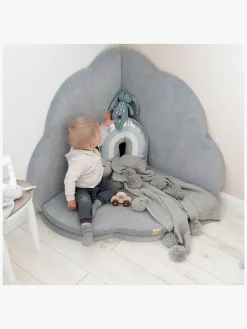 Meowbaby Foam Sammenklappelig Legetæppe Velour 160x160, Lysegrå