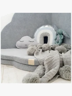 Meowbaby Foam Sammenklappelig Legetæppe Velour 160x160, Lysegrå