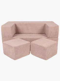 Meowbaby Play Aesthetic Cube  Bygbar Sofa, Pudderrosa