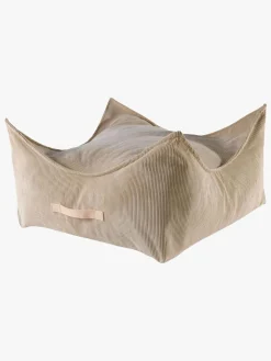 Meowbaby Puf Kvadrat Slimcord, Sandfarvet